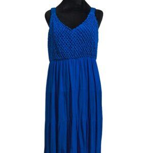 Studio West Apparel Crochet Top Long Dress Women's Large Royal Blue